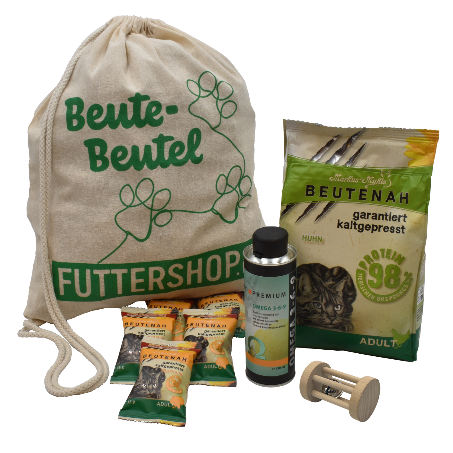 Markus Mühle BEUTENAH Katzentrockenfutter Beute-Beutel Probierpaket Huhn (1,2 kg)