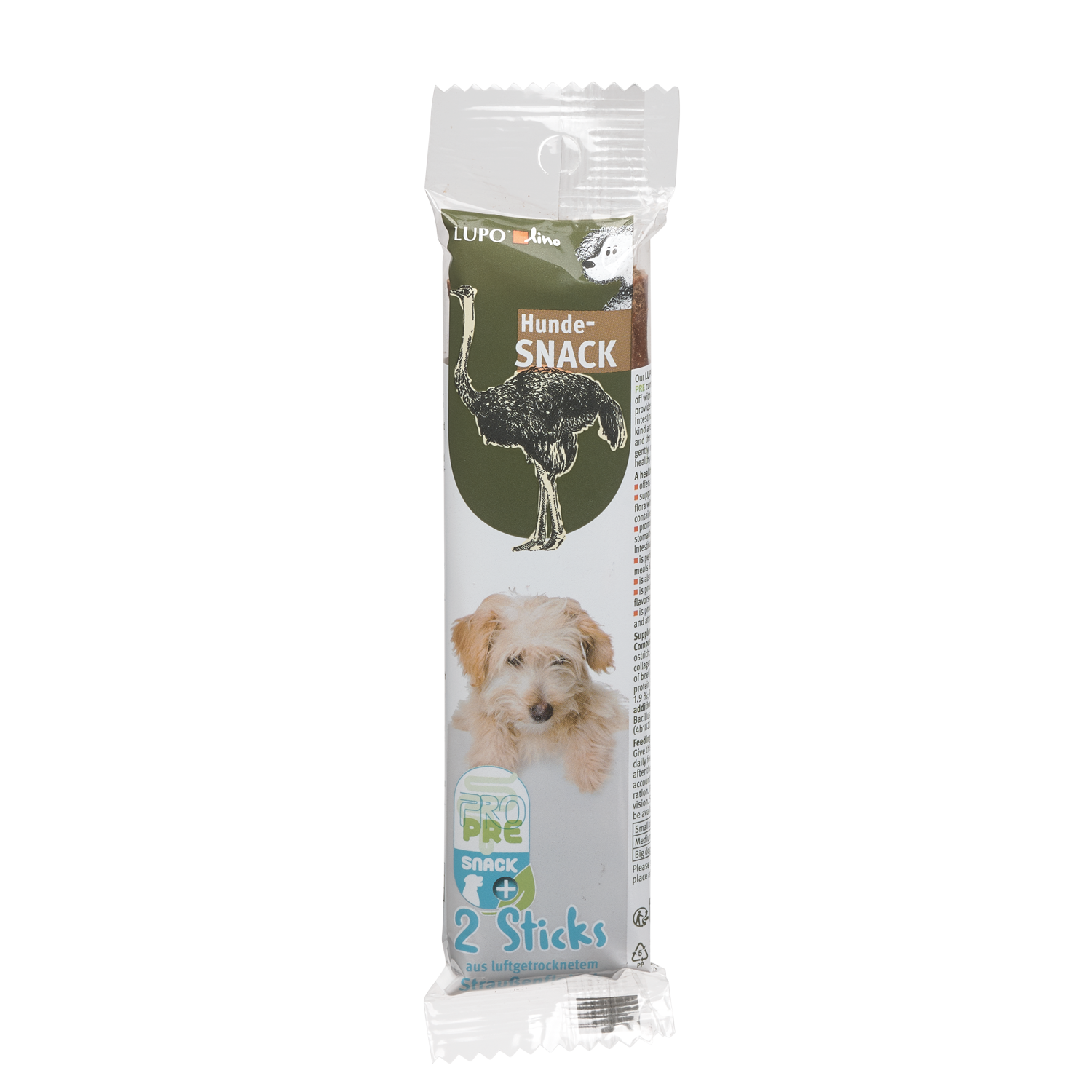 LUPOlino Hunde-Sticks Strauß 2 Stück 50g