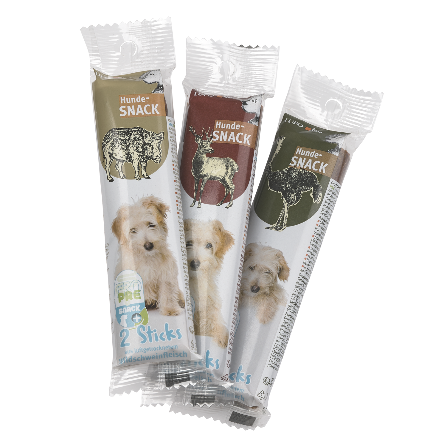 LUPOlino Hunde-Sticks Hirsch 2 Stück 50g